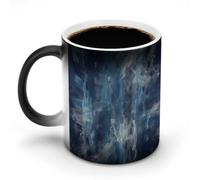 FekiLoot Abstract Blue Mug Personalized Ceramic Discoloration Coffee Mug Heat Sensitive Color Changing Cup Print Large Handle Design Daily Office And Home Use 12 OZ/350 ML