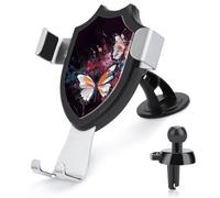 FekiLoot Abstract Butterfly Car Phone Mount for Dashboard/Vent/Windshield Auto-Clamping Gravity Sensor Truck Stand Cradle 90° Rotation Phone Holder Fits 4-6" Phones