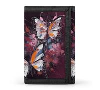 FekiLoot Abstract Butterfly Trifold Wallet Slim Minimalist Front Pocket Men's Passcase Wallet Credit Card Holder