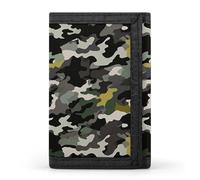 FekiLoot Abstract Camouflage Wallet Compact Blocking Trifold Wallets with Zipper Minimalist Purse Wallet Credit Card Holder