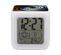 FekiLoot Abstract Circle Swirl Alarm Clock with 7 Color Changing Night Light,OK to Wake Clock Night Light,Sleep Training and Sound Machine for Room Decor