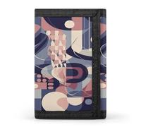 FekiLoot Abstract Geometric Lines Wallet for Men Slim Minimalist Trifold Wallet with ID Window And Credit Card Holder