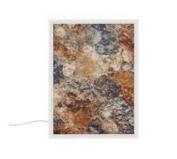 FekiLoot Abstract Granite Vanity Mirror with Lights LED Makeup Mirror 3-Color Dimmable Lighted Makeup Mirror for Makeup Desk, Bedroom, Dressing Room