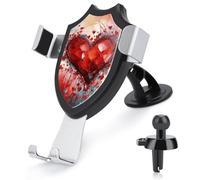 FekiLoot Abstract Heart Car Phone Mount for Dashboard/Vent/Windshield Auto-Clamping Gravity Sensor Truck Stand Cradle 90° Rotation Phone Holder Fits 4-6" Phones