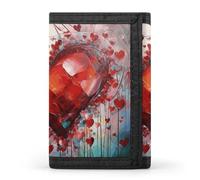 FekiLoot Abstract Heart Trifold Wallet Slim Minimalist Front Pocket Men's Passcase Wallet Credit Card Holder