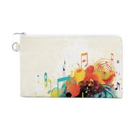 FekiLoot Abstract Music Themed Coin Purse,Travel Portable Keychain Wallet Canvas Coin Wallets Mini Zipper Tool Bag Lightweight Change Purse