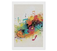 FekiLoot Abstract Music Themed Diamond Painting Kits for Beginners DIY Diamond Dots Art Kit Full Drill Round 5d Diamonds Pictures Gem Art Kits Rhinestone Painting Home Wall Decor8 x12