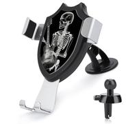FekiLoot Abstract X-ray Skull Skeleton Playing Guitar Car Phone Holder Mount Strongest Suction & Clip Cell Phone Mount for Dashboard Windshield Vent Fits 4-6" Phones (Straight Vent Only)