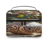 FekiLoot Africa Ethnic Pottery Makeup Bag Large Capacity Travel Cosmetic Bag Lightweight Hand-held Toiletry Bags Portable Cosmetic Pouch Cute Make Up Pouch for Women
