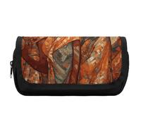 FekiLoot Africa Ethnic Pottery Pencil Case Portable Zipper Large Capacity Pencil Bag Handheld Multi Function Portable Pencil Pouch Organizer for Family Office Supplies