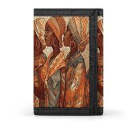 FekiLoot Africa Ethnic Pottery Wallets Exquisite Trifold Wallet Front Pocket Wallet with Zipper Keychain Coin Purse Credit Card Holder for Adult