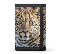 FekiLoot African Animal Leopard Wallet Men's Trifold Wallet Extra Capacity Credit Card Holder Cards Purse Front Pocket
