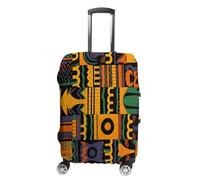 FekiLoot African Ethnic Pattern Travel Luggage Cover Stretchable Airplane Suitcase Protector Sleeve Universal Washable Fit for 19-32 Inch Checked Baggage,Water Resistant Durable Luggage Protector