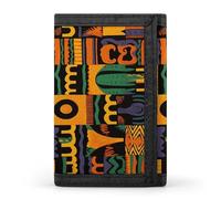 FekiLoot African Ethnic Pattern1 Wallet for Men Slim Minimalist Trifold Wallet with ID Window And Credit Card Holder