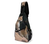 FekiLoot African Leopard on Rock Sling Bag Men Crossbody Bags Women Shoulder Backpack Daypack Chest Bag for Travel Outdoor