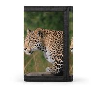FekiLoot African Leopard Trifold Wallet Slim Minimalist Front Pocket Men's Passcase Wallet Credit Card Holder