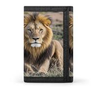 FekiLoot African Lion And Lioness Wallet Slim Trifold Wallets with Multiple Card Slots Credit Card Holder Pocket Coin Purse
