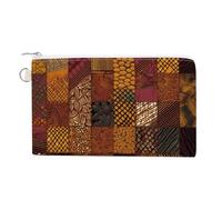 FekiLoot African Style Patchwork Coin Purse,Travel Portable Keychain Wallet Canvas Coin Wallets Mini Zipper Tool Bag Lightweight Change Purse