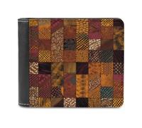 FekiLoot African Style Patchwork Leather Wallet for Women&Men Billfold Purse Credit Card Holder Slim Bifold Wallet Front Pocket Wallets