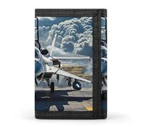 FekiLoot Aircraft Fighter Jets Wallet Slim Trifold Wallets with Multiple Card Slots Credit Card Holder Pocket Coin Purse
