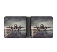 FekiLoot Airplane Art Wallet Slim PU Bifold Design Wallet with Multiple Card Slots Wallets Extra Capacity Pocket Wallets