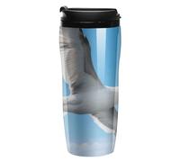 FekiLoot Albatross Insulated Tumbler Reusable Plastic Iced Coffee Cup with Lid Double Walled Hot Coffee Travel Mug Gifts for Women Men BPA Free 12 Oz