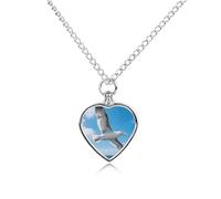 FekiLoot Albatross Urn Necklaces for Ashes Personalized Human Pet Cremation Jewelry Keepsake Locket Heart Pendant with Filling Kit Memorial Gift for Dog Cat Lover Women Men
