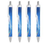 FekiLoot Albino Humpback Whale Ballpoint Pens Retractable Ball Point Pens Smooth-Flowing Black Ink 0.5mm Writing Pen Black Ink Pen for Men Women 4 PCS