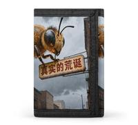 FekiLoot Amber Bee City Slim Wallet Trifold Wallet Credit Card Holder Wallets Stylish Money Clip for Men Women