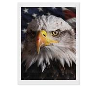 FekiLoot America Flag Diamond Painting Kits for Beginners DIY Diamond Dots Art Kit Full Drill Square 5d Diamonds Pictures Gem Art Kits Rhinestone Painting Home Wall Decor 12"x16"