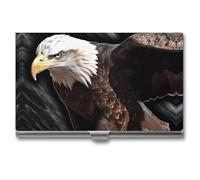 FekiLoot An Eagle Aluminium Alloy Business Cards Holder,Durable Pocket Business Case,Portable Slim Card Case Credit Wallet for Man Or Woman