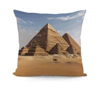 FekiLoot Ancient Egypt Pyramid Pillow Cover Plush Pillow Covers 18x18in with Invisible Zipper Super Soft Square Pillowcover for Bedroom Couch Luxury Cozy Pillowcases for All Seasons