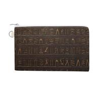 FekiLoot Ancient Egyptian Hieroglyph Coin Purse,Travel Portable Keychain Wallet Canvas Coin Wallets Mini Zipper Tool Bag Lightweight Change Purse