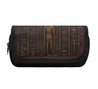 FekiLoot Ancient Egyptian Hieroglyph Pencil Case Office Pencil Box Large Capacity Pencil Box Pouch Holder Double Zipper Pencil Case Use to Organize Desktop And Plan Space Home Office