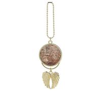 FekiLoot Ancient Worn Brick Wall Car Pendant Metal Feather Ornament Car Pendant Portable Universal Adjustable Length Rear View Mirror Pendants Funny Hanging Accessories Pendants for All Cars