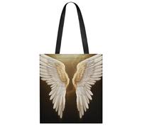 FekiLoot Angel Wing Shopping Bag Foldable, Multipurpose Shoulder Bag, Reusable Grocery Bag Holder with Long Shoulder Strap, Waterproof Tote Bags for Work, Beach, Travel