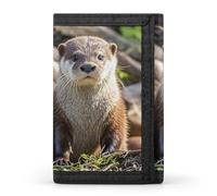 FekiLoot Animal Cute Brown Otters Wallet Slim Trifold Wallets with Multiple Card Slots Credit Card Holder Pocket Coin Purse