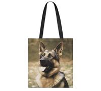 FekiLoot Animal German Shepherd Shopping Bag Foldable, Multipurpose Shoulder Bag, Reusable Grocery Bag Holder with Long Shoulder Strap, Waterproof Tote Bags for Work, Beach, Travel