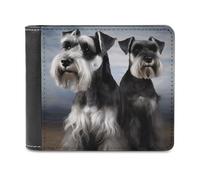 FekiLoot Animal Schnauzer Dog Wallet Large Capacity Slim Bifold Wallet with Multiple Card Slots PU Leather Men Purse