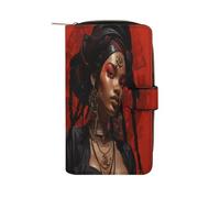 FekiLoot Anime Style Characters Wallet Large Capacity Travel Double Fold Wallets Portable Zipper Leather Purse for Women Men
