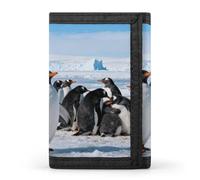 FekiLoot Antarctic Penguin Group Slim Wallet Trifold Wallet Credit Card Holder Wallets Stylish Money Clip for Men Women