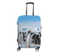 FekiLoot Antarctic Penguin Group Travel Luggage Cover Stretchable Airplane Suitcase Protector Sleeve Universal Washable Fit for 19-32 Inch Checked Baggage,Water Resistant Durable Luggage Protector