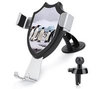 FekiLoot Antarctica Penguins Car Phone Mount for Dashboard/Vent/Windshield Auto-Clamping Gravity Sensor Truck Stand Cradle 90° Rotation Phone Holder Fits 4-6" Phones