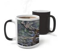 FekiLoot Antlers Mug Heat Sensitive Coffee Mugs Colour Changing Magical Coffee Tea Cup Funny Art Mug Sublimation Mugs Novelty Ceramic Cup for Women Men 11oz