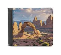 FekiLoot Arches National Park Wallet Large Capacity Slim Bifold Wallet with Multiple Card Slots PU Leather Men Purse