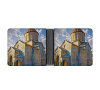 FekiLoot Armenian Church Wallet Slim Leather Bifold Wallet Extra Capacity Wallets with Multiple Card Slots Men Billfold