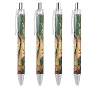 FekiLoot Army Ants Carrying Leaf Ballpoint Pens Retractable Ball Point Pens Smooth-Flowing Black Ink 0.5mm Writing Pen Black Ink Pen for Men Women 4 PCS