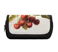 FekiLoot Art Cherry Painting Pencil Case Portable Zipper Large Capacity Pencil Bag Handheld Multi Function Portable Pencil Pouch Organizer for Family Office Supplies