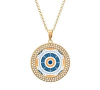FekiLoot Art Deco Sunset Pendant Necklace for Women Men Elegant Diamond Circle Necklaces with 19.7 Inch Chain, Zinc Diamond Jewelry for Birthday Christmas Valentine's Day Gift, One Size, Zinc, Diamond