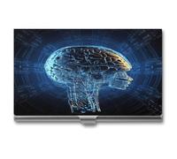 FekiLoot Artificial Intelligence Brain Business Card Case for Men And Women,Slim Business Card Holder,Aluminum Alloy Purse Name Cards Holder Purse Organizer Office Accessories with Buckle-Lock